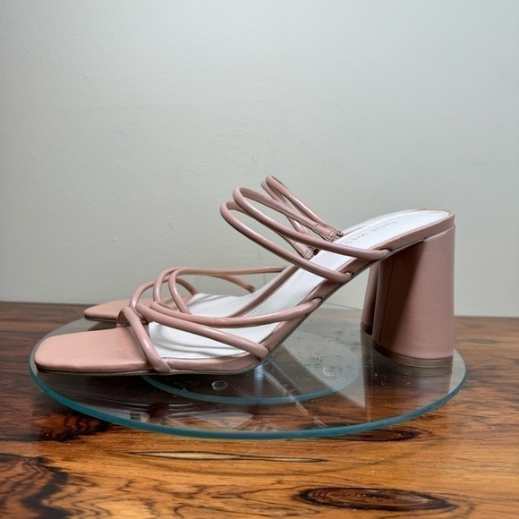 NINE WEST Strappy Open Toe Heel Sandals Platform Block Heels Size 12 - Picture 3 of 15